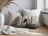 Noko Horse Reversible Indoor/Outdoor Lumbar Pillow in Beige - Size 25x18