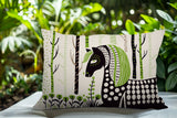 Noko Horse Reversible Indoor/Outdoor Lumbar Pillow in Chartreuse - Size 25x18