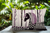 Noko Horse Reversible Indoor/Outdoor Lumbar Pillow in Purple - Size 25x18