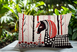 Noko Horse Reversible Indoor/Outdoor Lumbar Pillow in Red - Size 25x18