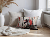 Noko Horse Reversible Indoor/Outdoor Lumbar Pillow in Red - Size 25x18