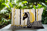 Noko Horse Reversible Indoor/Outdoor Lumbar Pillow in Yellow - Size 25x18