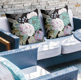 Nouvel Floral Reversible Indoor/Outdoor Square Pillow
