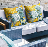 Nouvel Floral Reversible Indoor/Outdoor Square Pillow