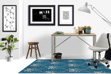 Novelle low pile chair mat in Blue