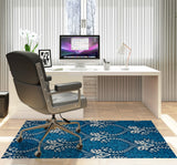 Novelle low pile chair mat in Blue