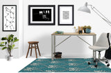 Novelle low pile chair mat in Turquoise