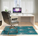 Novelle low pile chair mat in Turquoise