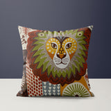 Ola Microsuede Square Pillow in Gray/Ochre/Beige - Size 18x18