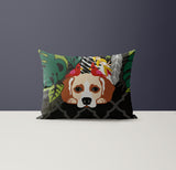 Oly Microsuede Lumbar Throw Pillow in Black; Green; Brown; Red - Size 20x14