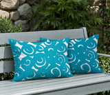 Opal Circles 2 Sets Indoor/Outdoor Reversible Rectangular Pillow