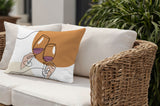 Penny Two Hands Lumbar Indoor/Outdoor Throw Pillow