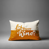 Stevenson But First Lumbar Indoor/Outdoor Throw Pillow