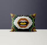 Parr Microsuede Lumbar Throw Pillow in Black; Brown; Green; Yellow - Size 20x14
