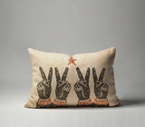 Peace Faux Linen Lumber Pillow