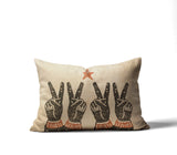 Peace Faux Linen Lumber Pillow
