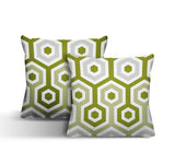 Pento Geometric Reversible Indoor/Outdoor Square Pillow