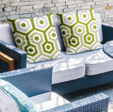 Pento Geometric Reversible Indoor/Outdoor Square Pillow