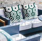 Pento Geometric Reversible Indoor/Outdoor Square Pillow