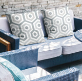 Pento Geometric Reversible Indoor/Outdoor Square Pillow