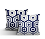 Pento Geometric Reversible Indoor/Outdoor Square Pillow