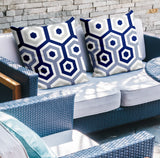 Pento Geometric Reversible Indoor/Outdoor Square Pillow