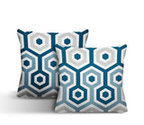 Pento Geometric Reversible Indoor/Outdoor Square Pillow