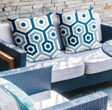 Pento Geometric Reversible Indoor/Outdoor Square Pillow
