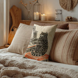 Piano Cat Faux Linen Lumber Pillow