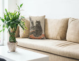 Piano Cat Faux Linen Lumber Pillow