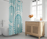 Pierson Floral Shower Curtain in Turquoise