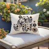 Pipo Jimi Parrot Reversible Indoor/Outdoor Lumbar Pillow in Beige - Size 25x18