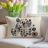 Pipo Jimi Parrot Reversible Indoor/Outdoor Lumbar Pillow in Beige - Size 25x18