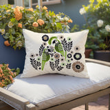Pipo Jimi Parrot Reversible Indoor/Outdoor Lumbar Pillow in Chartreuse - Size 25x18