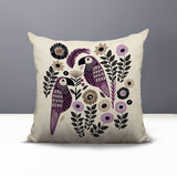Pipo Parrot Reversible Indoor/Outdoor Square Pillow in Purple - Size 20x20