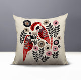 Pipo Parrot Reversible Indoor/Outdoor Square Pillow in Red - Size 20x20