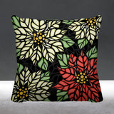 Poinsettia Floral Reversible Indoor/Outdoor Square Pillow