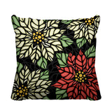 Poinsettia Floral Reversible Indoor/Outdoor Square Pillow