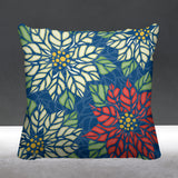 Poinsettia Floral Reversible Indoor/Outdoor Square Pillow