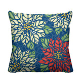 Poinsettia Floral Reversible Indoor/Outdoor Square Pillow