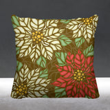 Poinsettia Floral Reversible Indoor/Outdoor Square Pillow