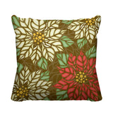 Poinsettia Floral Reversible Indoor/Outdoor Square Pillow