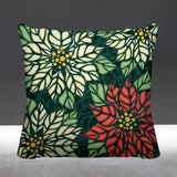 Poinsettia Floral Reversible Indoor/Outdoor Square Pillow