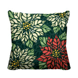 Poinsettia Floral Reversible Indoor/Outdoor Square Pillow