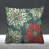 Poinsettia Floral Reversible Indoor/Outdoor Square Pillow