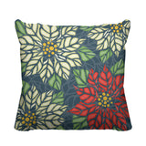 Poinsettia Floral Reversible Indoor/Outdoor Square Pillow