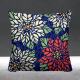 Poinsettia Floral Reversible Indoor/Outdoor Square Pillow