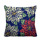 Poinsettia Floral Reversible Indoor/Outdoor Square Pillow