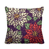 Poinsettia Floral Reversible Indoor/Outdoor Square Pillow