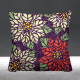 Poinsettia Floral Reversible Indoor/Outdoor Square Pillow